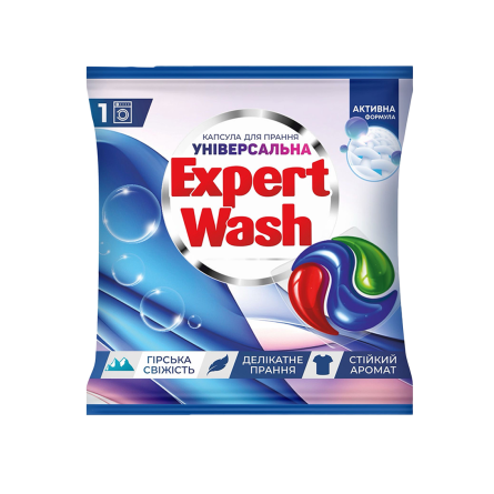 Капсула для прання універсальна"Гірська свіжість", 1 шт, ТМ "Expert Wash" - 1
